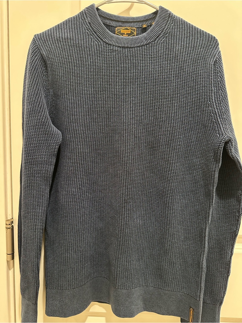 Superdry Men's Textured Light Blue Crewneck Sweater